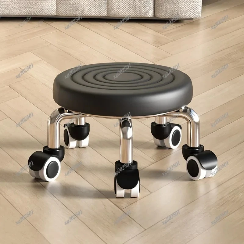 

Низкий бытовой табурет на шкиве — универсальная маленькая скамейка на колесах для маникюра и шитья (портативная)