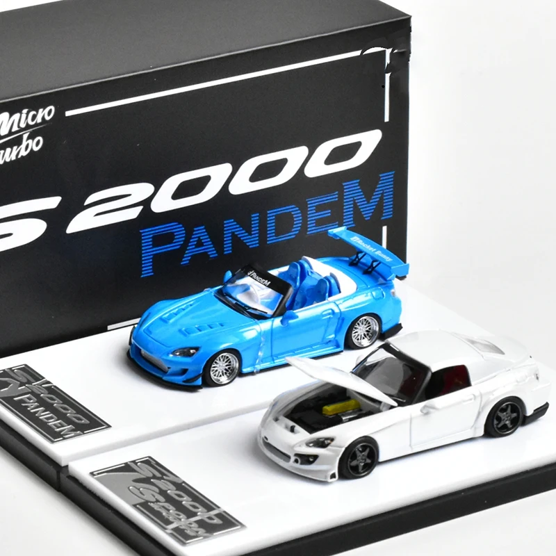 MicroTurbo Diecast 1/64 Scale Honda S2000 Sports Modified Convertible Sports Car Model in Alloy Honda S2000 Sports Toy Car Model