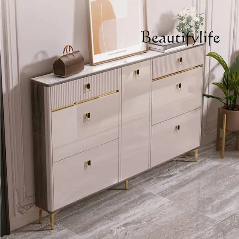 

W Beutiful Waterproof Shoe Cabinet Stool Design Hotel Organizer Shoe Rack Narrow Space Saving Armoire Chaussures Home Furniture