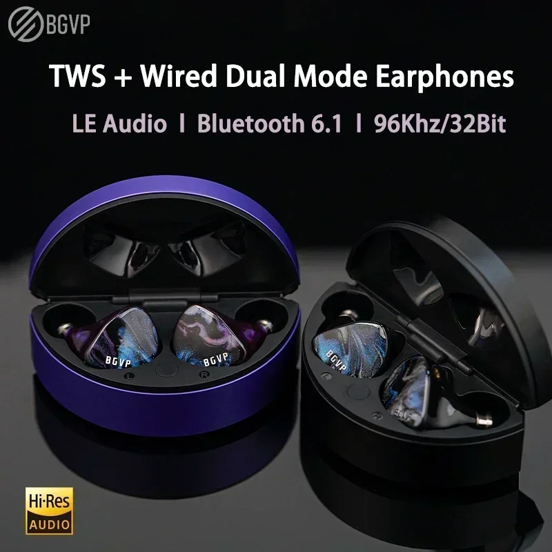 BGVP Q5 True Wireless Earbuds, Dual-Mode HiFi Bluetooth 6.1 Earphones, 5-Driver Hybrid, Qualcomm QCC3091, LE Audio/LC3/aptX