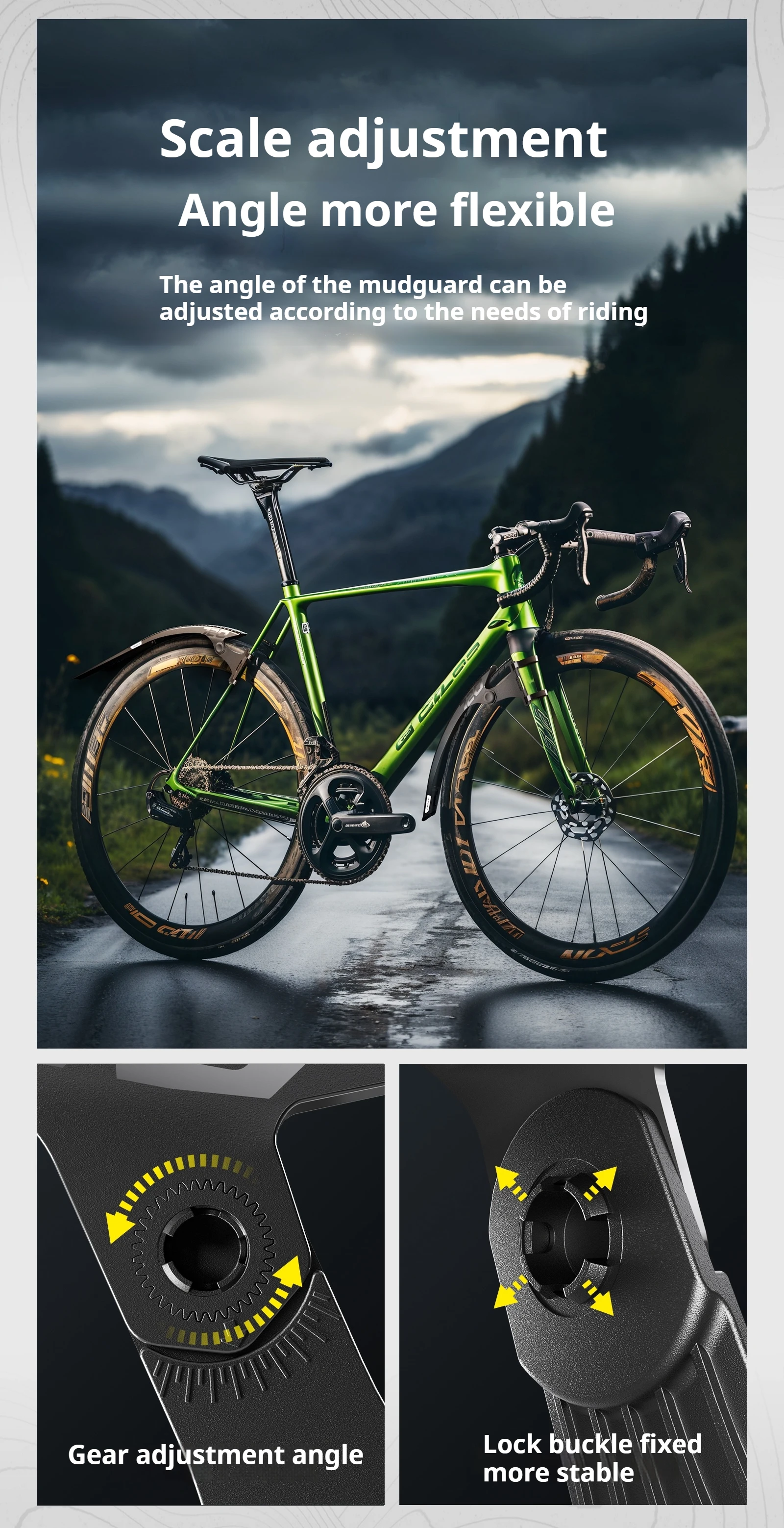 ENLEE Rennrad Kotflügel Melone Auto Kies Fahrrad Schnelle Entfernung Und Erweiterte Getriebe Regen Bord Kann Angepasst Werden 700C Schlamm Entfernung – Detail 7