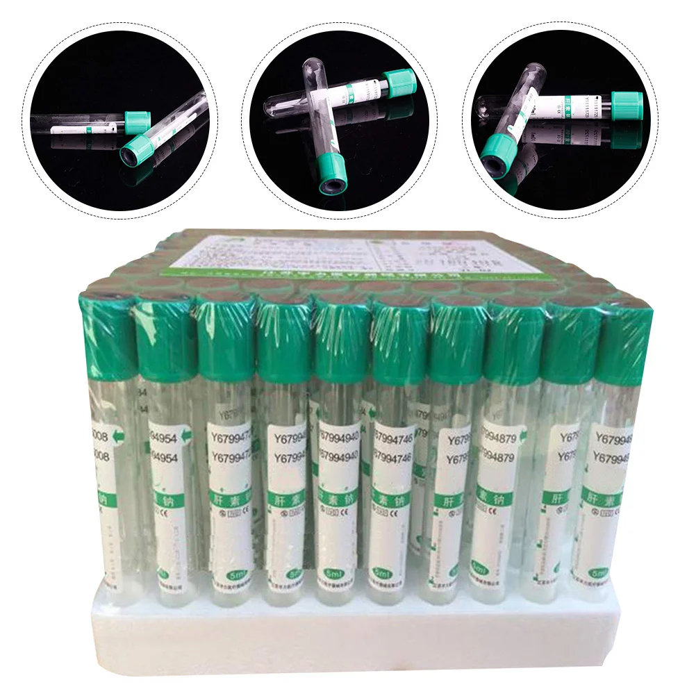 

100Pcs Sodium Blood Collection Tubes Glass Laboratory Tubes for Clinical Plasma Tests Biochemistry Anticoagulant Sample