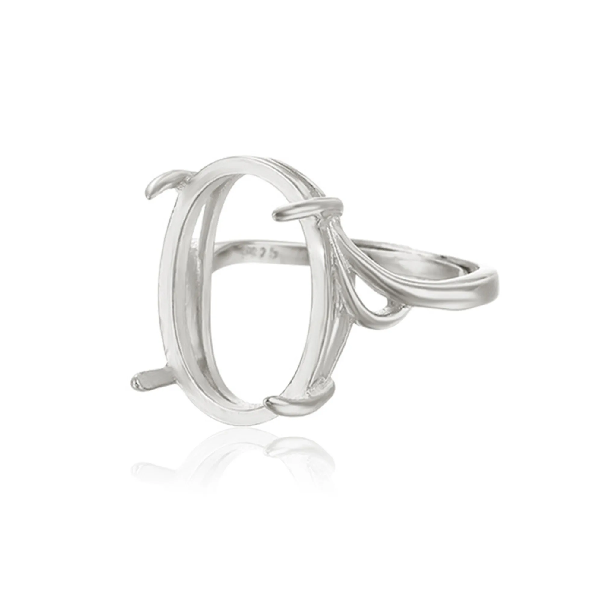 

925 Silver Adjustable Ring Setting for 6x8mm/7x9mm/8x10mm/9x11mm/10x13mm/11x15mm/13x17mm Oval Cabochons