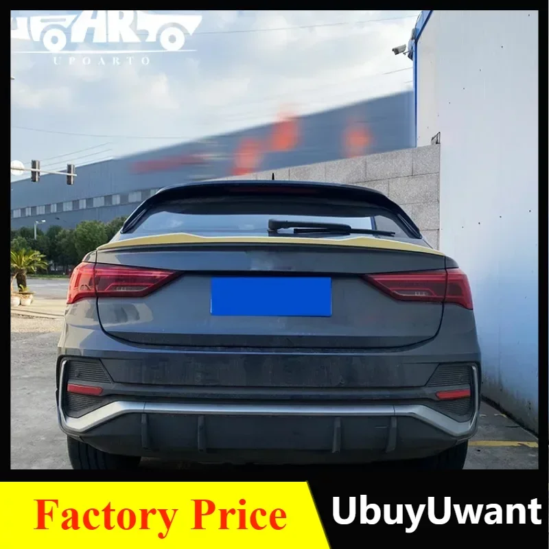 New Design 2019 To 2022 For Audi Q3 Sportback Spoiler By Gloss Black Carbon Fiber Look Rear Mid Wing Lip High Quality ABS