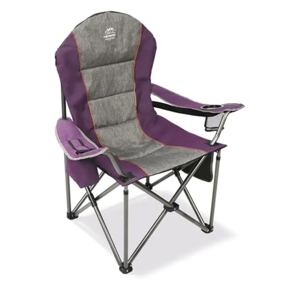 

Camping Chairs for Adults, High Back Folding Camp Chair with Cup Holder and Cooler Bag, Heavy Duty Outdoor Lawn Chairs, Perfect