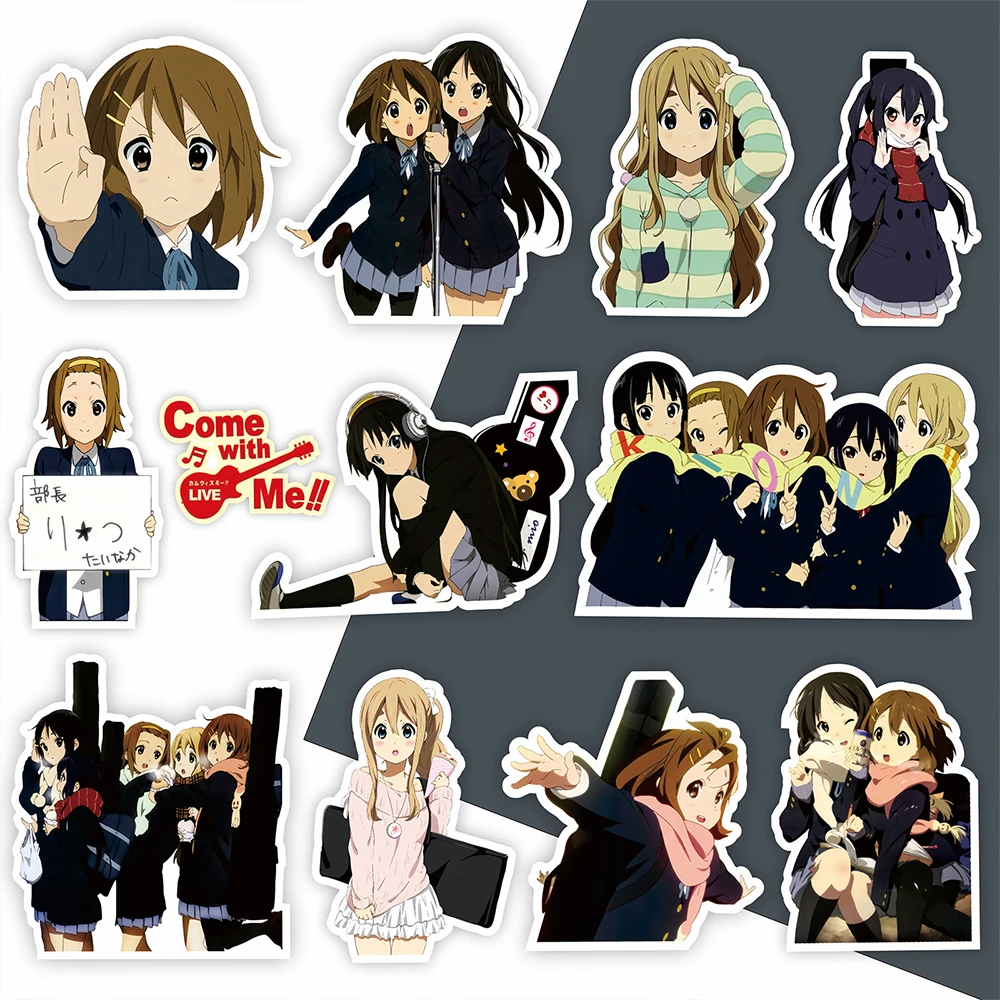 10/35/75pcs Kawaii Girls K-on K-on Anime Stickers Yui Mio Ritsu Sticker Scrapbooking Luggage Laptop Kotobuki Tsumugi Decal Toys