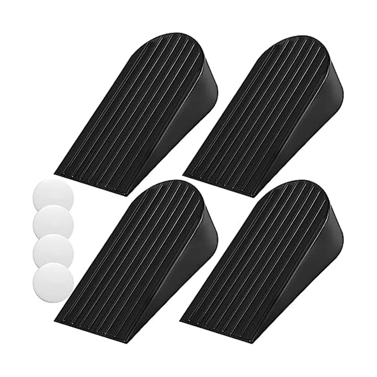 Rubber Door Stoppers, Works on All Floor Doorstops, Quiet/Shock Absorbent Door Knob Wall Protector with Adhesive