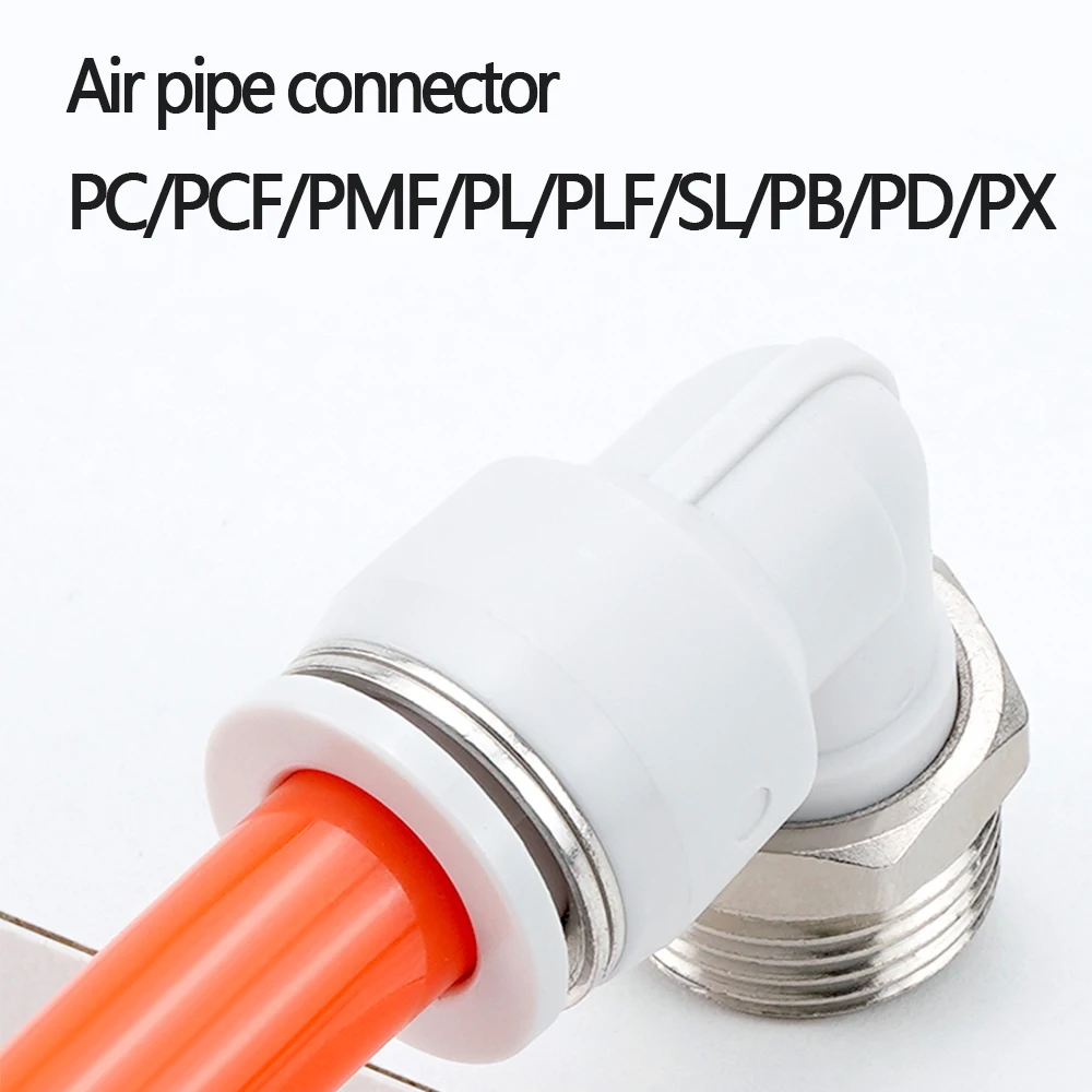 Conector neumático, accesorios de manguera blanca, conectores de tubería de alta calidad, rosca BSP de 1/4 1/2 6mm 8mm, conector