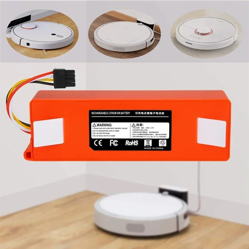 14.4V Replacement Battery for Xiaomi Robot Roborock S50 S51 S55 Accessory Spare Parts li-ion battery 12800mAh