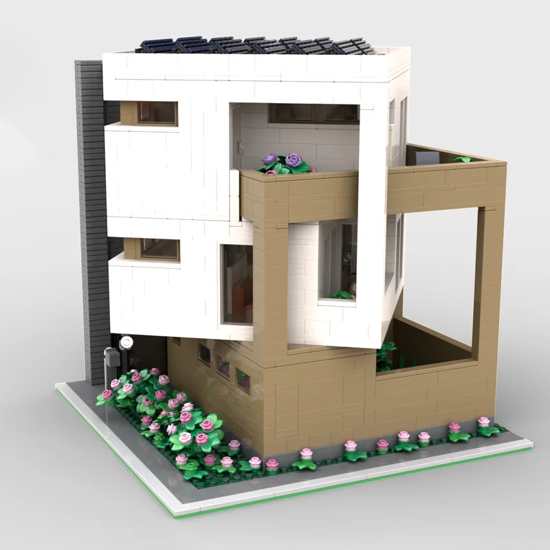 Modèle de Construction de ville modulaire Moc brique de Construction modulaire urbain Villa2 modèle blocs technologiques noël bricolage jouet Construction cadeau