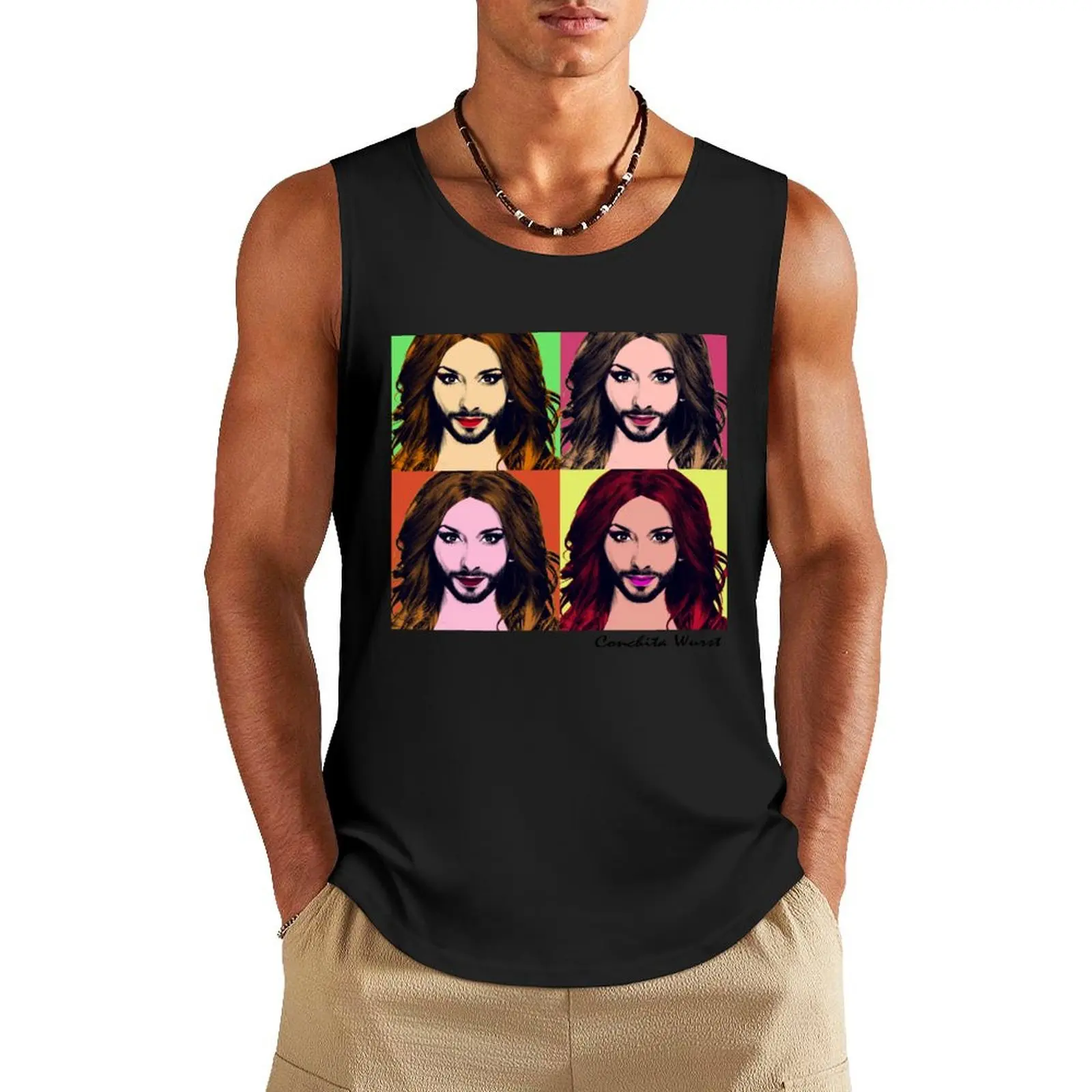 Conchita Wurst - Pop Art Tank Top t-shirt gym man Men's clothes