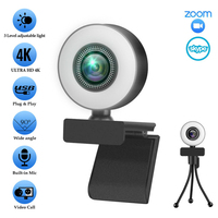 New 4K Webcam 2K Full HD Web Camera With Microphone LED Fill Light USB Web Cam Rotatable For PC Computer Laptop for Youtube