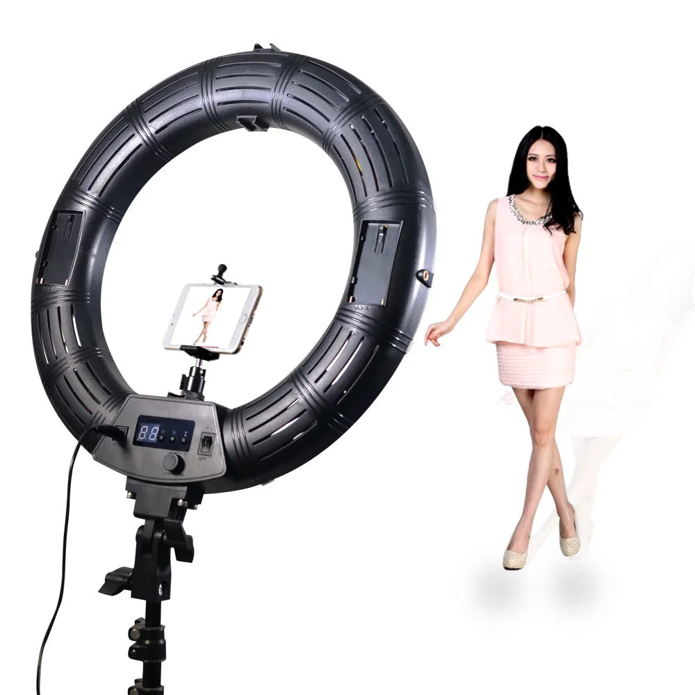 18-Inch Two-Color Temperature LE-620 Ring Led Fill Light External Led Film and Television Keeping Open Light Available Battery