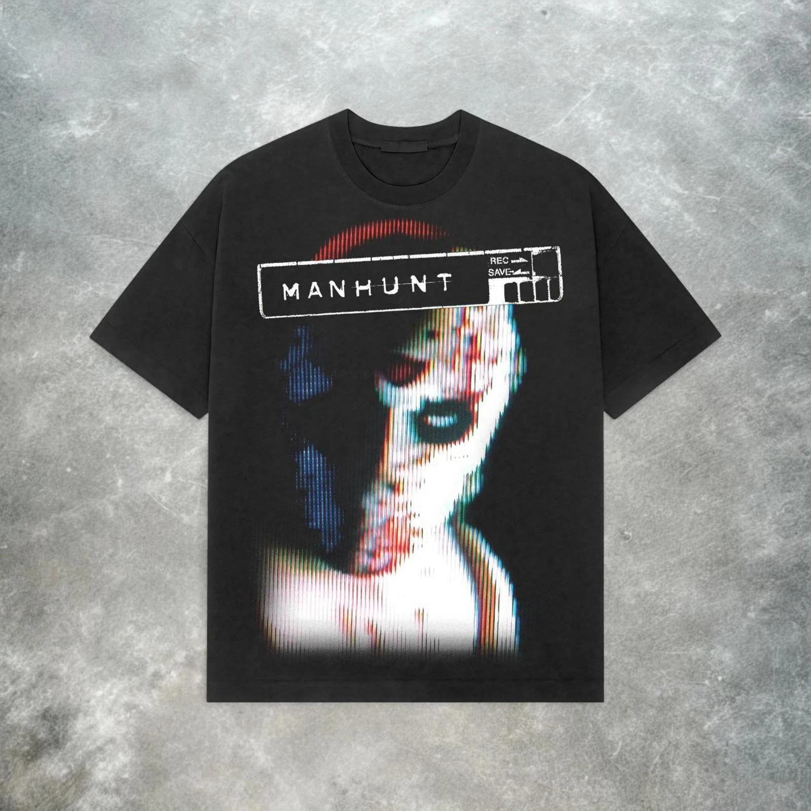 Manhunt Retro Y2K Men's and Women's American Street Wear T-shirt, Fashionable Round Neck Loose Casual Top for Spring and Summer image 2