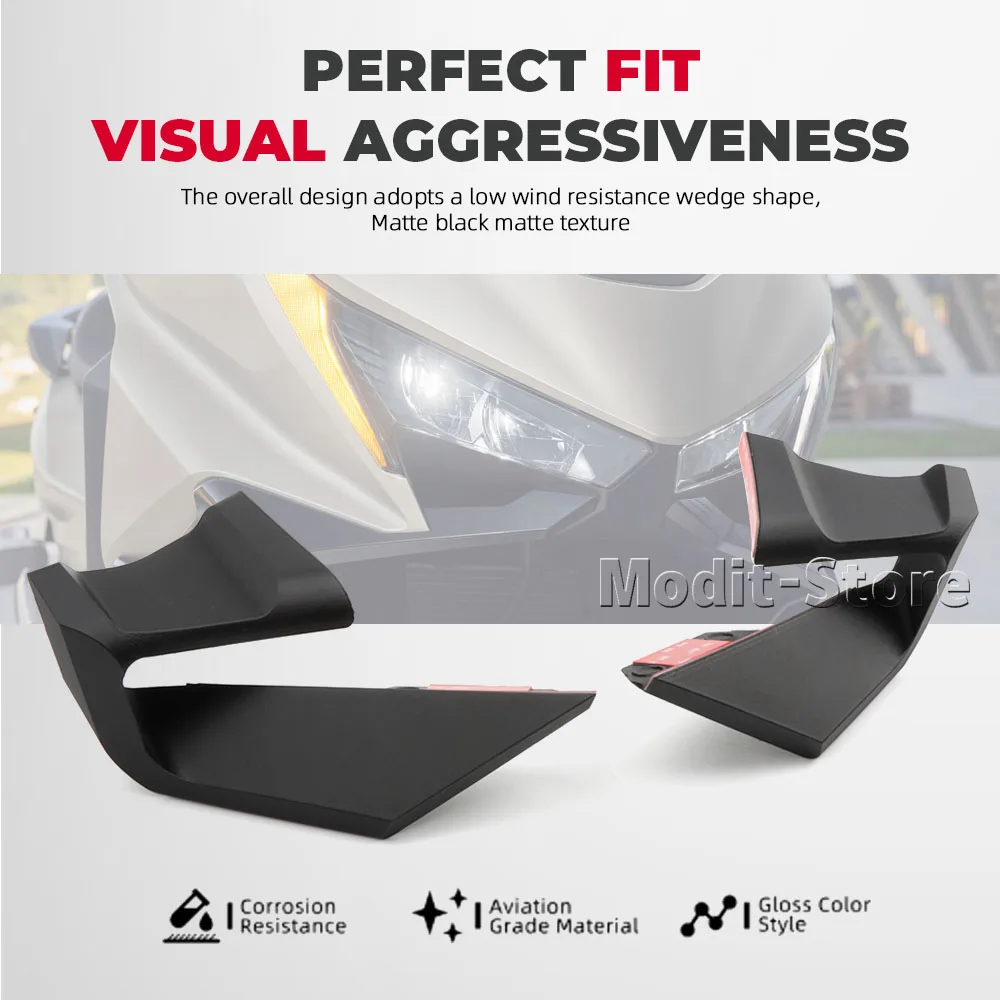 For HONDA FORZA 750 Forza750 2025 2026- Motorcycle Side Winglet Front Spoiler Wing Fairing Fixed Lower lip Wing Aerodynamic view 6