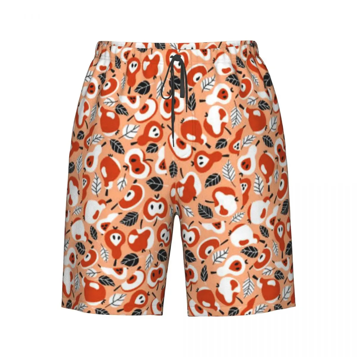 

Men's Swim Shorts Trunks Apples And Pears Leaves Pattern Beach Board Shorts Running Sports Surfing Swimwear