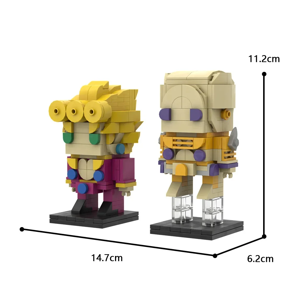 Jotaros Star Platinums Brickheadz zestaw klocków budowlanych doświadczenie Brickheadzs dla dziwnej przygody Jotaros Platinums-zabawka gwiazda