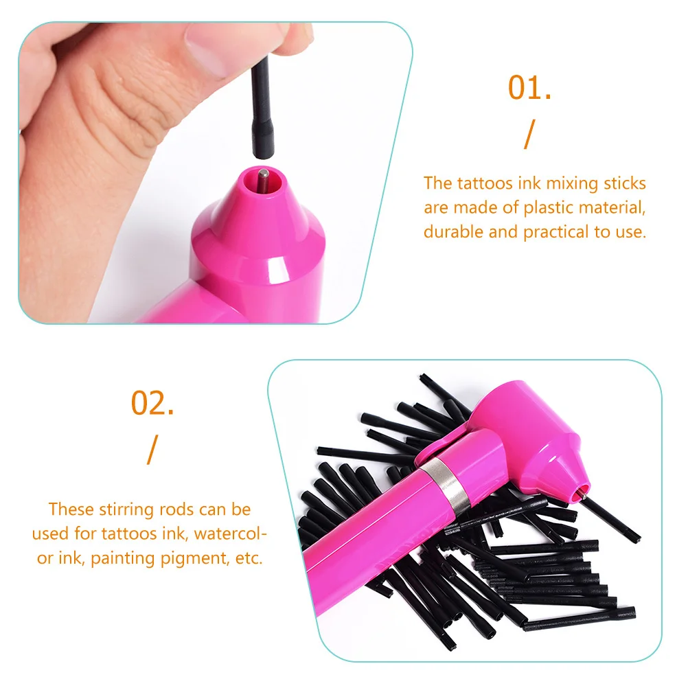 

50 Pcs Paint Stirrer Sticks Ink Stirring Rods Tattoo Mixer Mixers Makeup Mixing