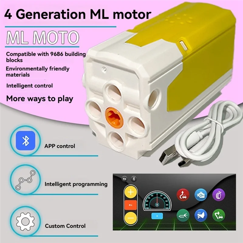 B16C-Rechargeable Lithium Battery ML Motor Building Blocks Power Set MOC Power Functions Part Support APP Control For 9686