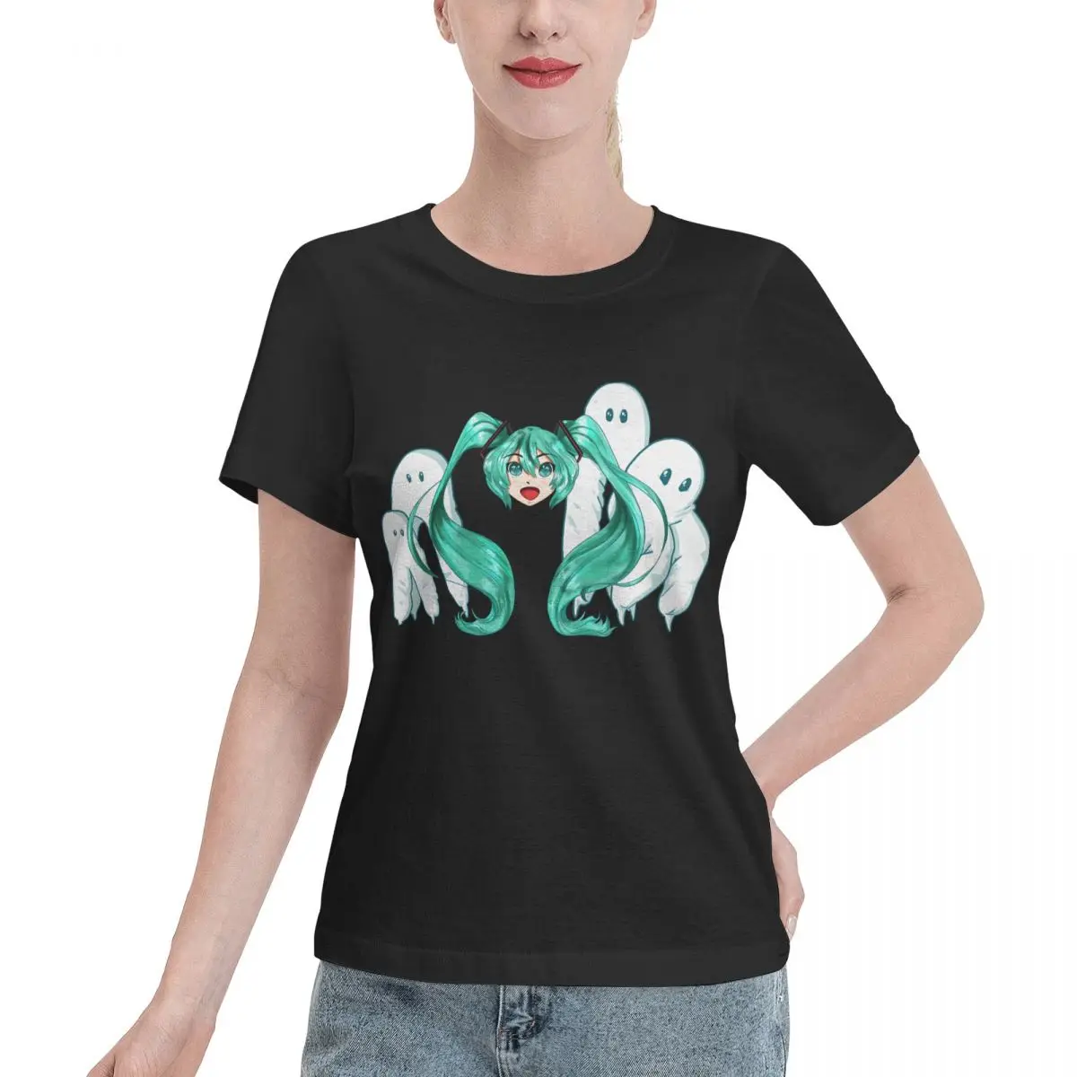 Camiseta Feminina Oversized de Cor Sólida Fresno Night Miku - Essencial de Verão