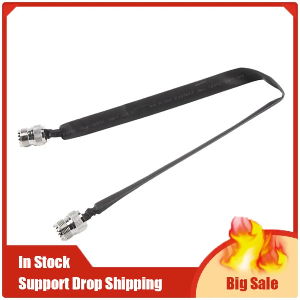 Top Deals Door/Window Pass Through Flat RF Coaxial Cable SO239 UHF Female To UHF Female 50 Ohm RF Coax Pigtail Extension Cord