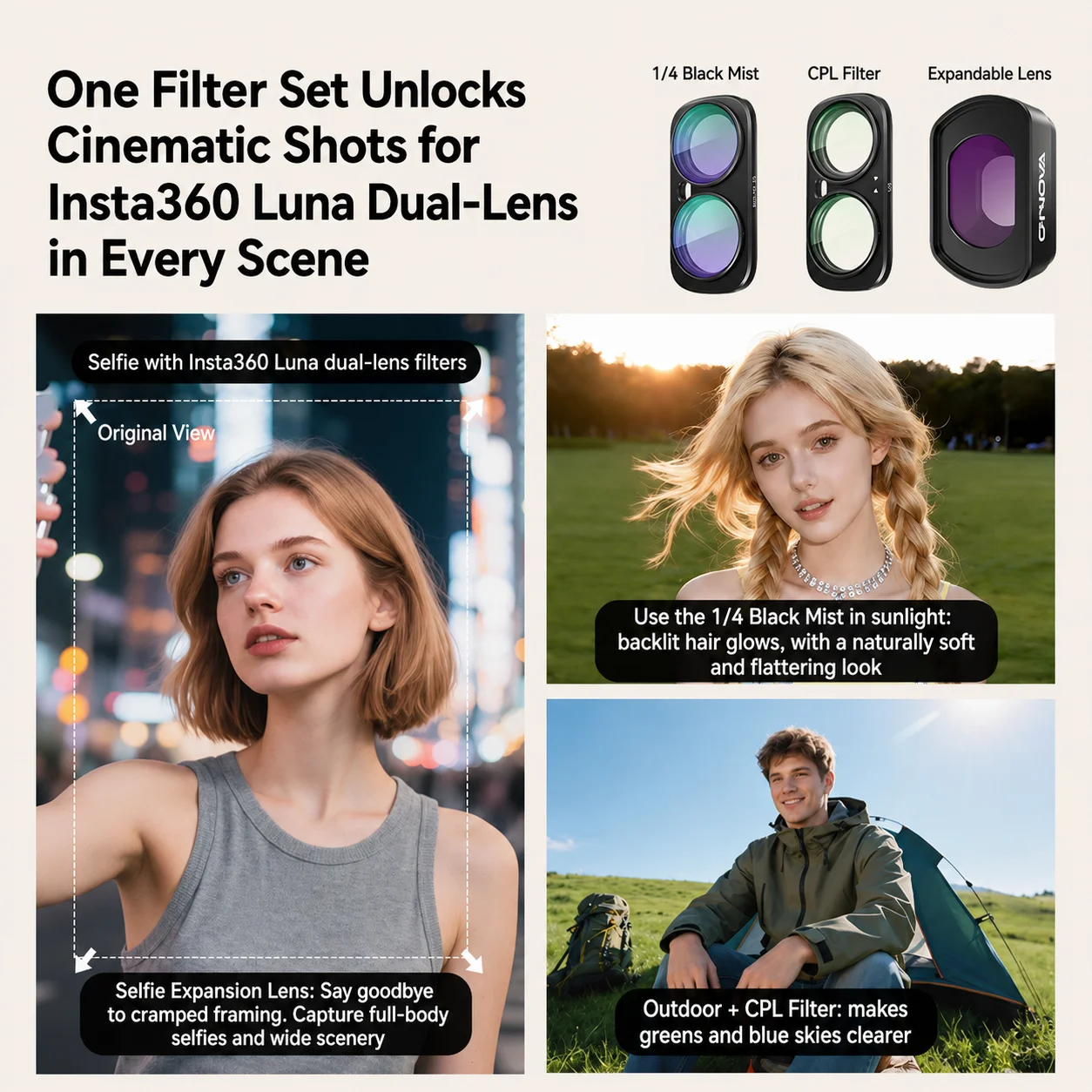 For Insta360 Luna Ultra Magnetic Filter 1/4