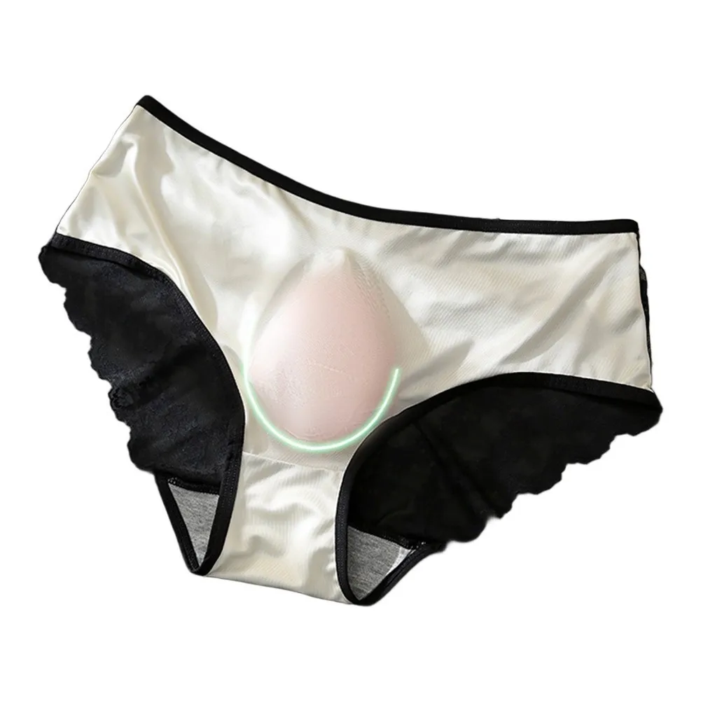 Men's Thongs Underwear Breathable Bulge Pouch Underpants Lace Satin Briefs U Bulge Pouch Erotic Bottom Lingerie