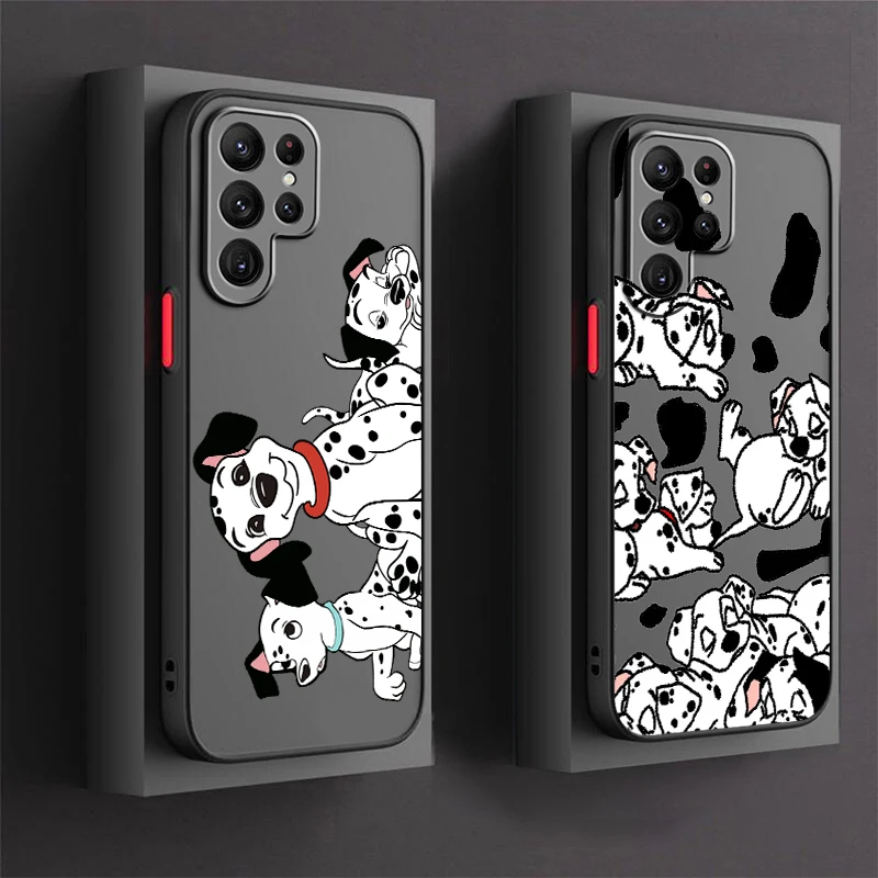 101 Spotted Dog Disney Cute Frosted Translucent For Samsung Galaxy S24 S23 S22 S21 S20 FE S10 S9 S8 Plus Ultra Pro 5G Back