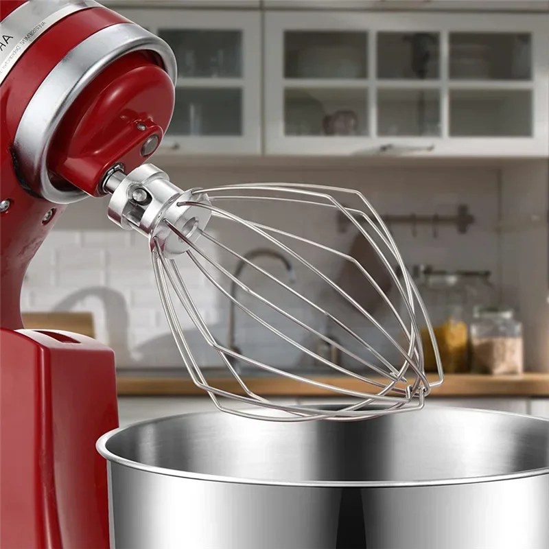

KN256WW Wire Whip for Kitchenaid Stand Cake Mixer 5QT Lift and 6QT, Whisk Attachment, Stainless Steel Egg Cream Stirrer