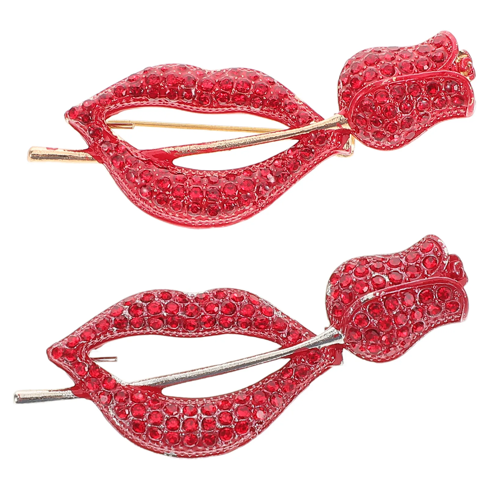 

2 Pcs Fashion Brooch Alloy Rhinestone Collar Pin The Flowers Decorative Backpacks Aesthetic Rhinestones Dress