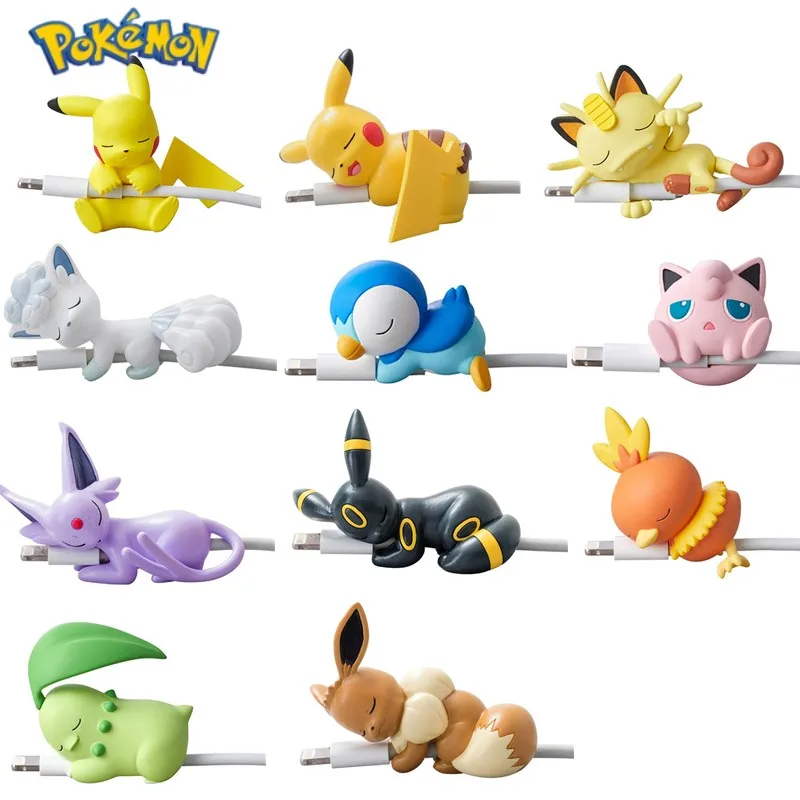 Hot Anime Pokemon Go Figure Cosplay Prop Accessories Usb Protective Case Cable Pikachu Cup Pet Eevee Dolls Toy Gift