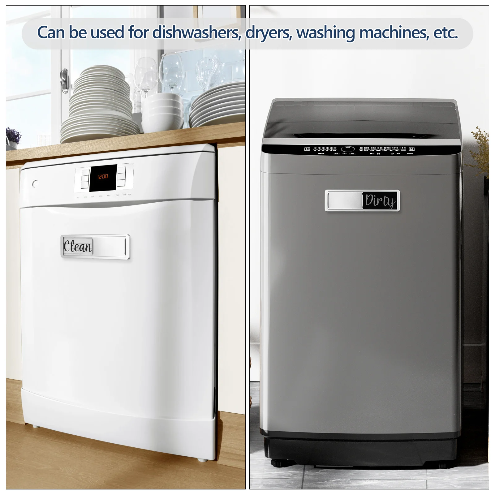 Dishwasher Magnet Clean Dirty Sign Heavy Duty Magnetic Marker for Washing Machine Dryer Metal Surfaces Home Use