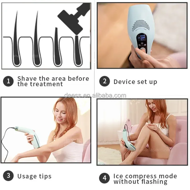 Wholesale New Arrival Portable Handheld Lady Epilator Home Painless Ipl Hair Removal beauty equipment facial leg depilation