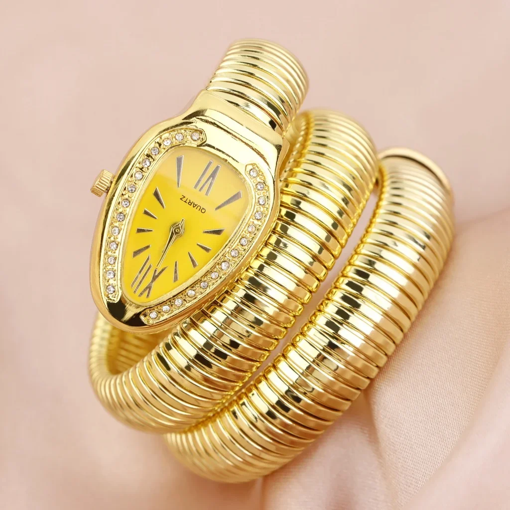 【Ready Stock 】Kegllect Snake Women\'s Watch Personality Diamond Embedding Steel Band Bracelet Watches