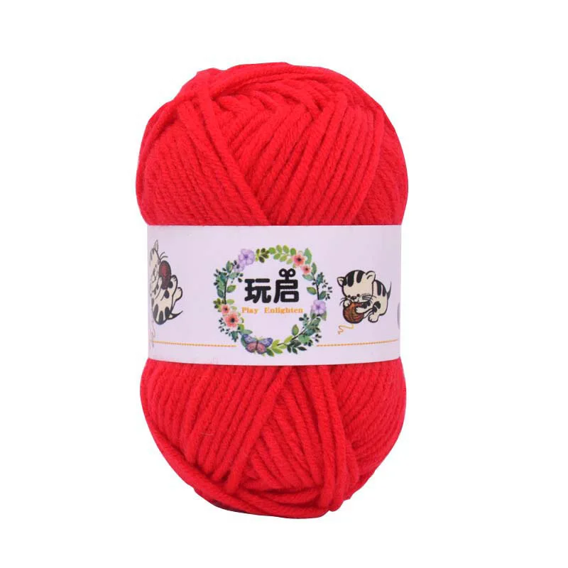 25g/roll 5Strands  Baby Milk Soft Cotton Knitting Wool Yarn Thick Fiber Yarn DIY Hand Knitting Wool Crochet Sweater Doll Craft