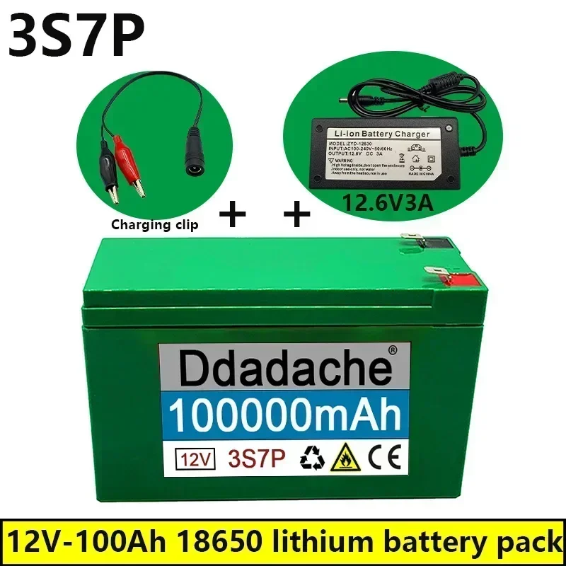 

2024New Small and portable 12V 3S7P Lithium Ion Battery100Ah for Outdoor Lighting of Agricultural Sprayer Sound Reserve Battery