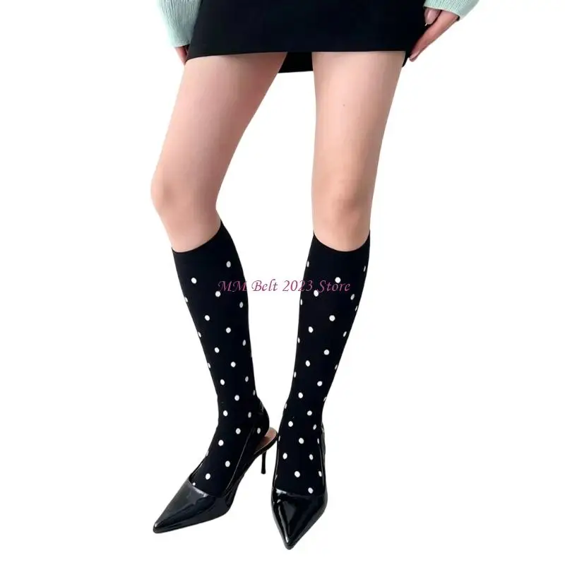49ME Polkas Dot Over the Knee Highs Socks Calf Socks Thigh High Socks Knee Highs Sock
