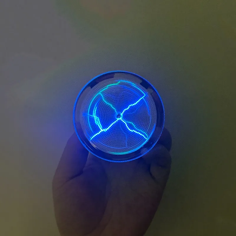 Battery Plasma Disk 2.5 Inch - Voice Control Lightning Ion Lamp, Portable Night Run Light with Cool Visual Effects