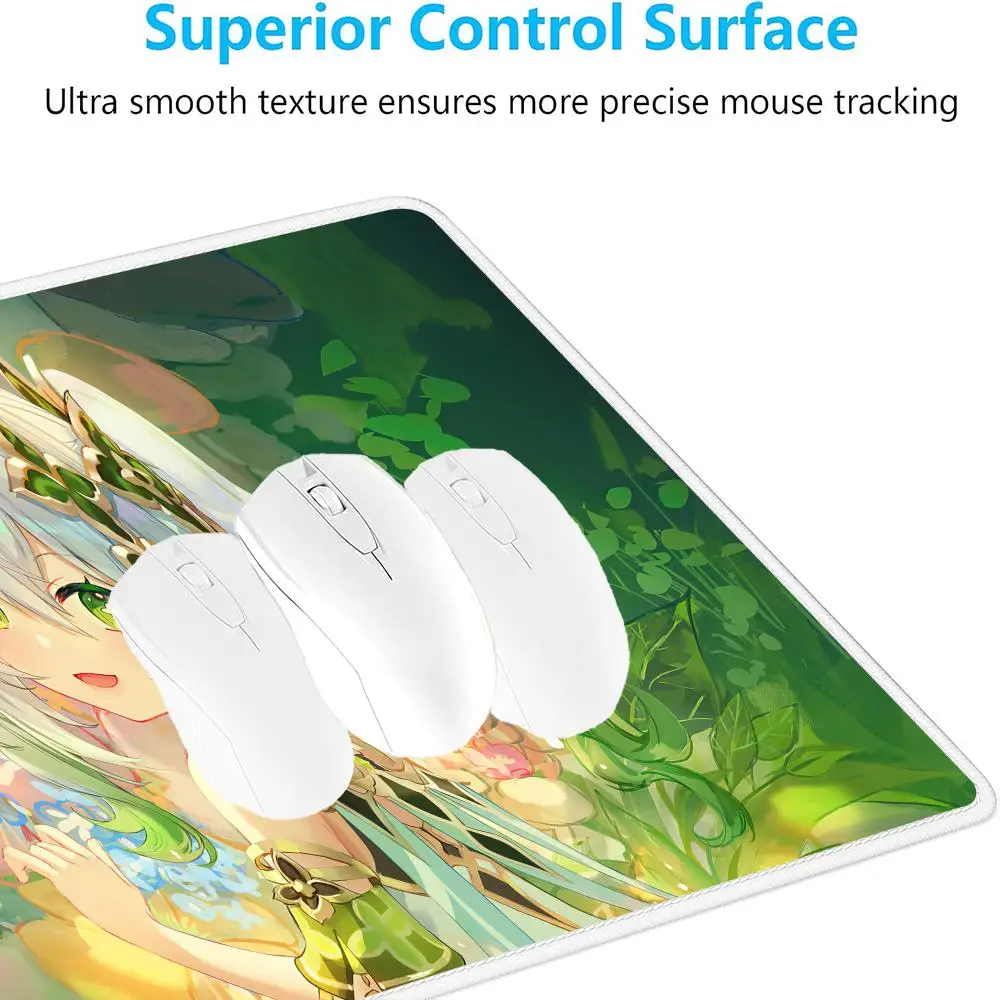 Alfombrilla de ratón verde Genshin, alfombrillas de ratón antideslizantes grandes para juegos, accesorio de escritorio, alfombrilla de ratón estética XXL, alfombrilla para tableta y portátil, Mini tapete para juegos de PC