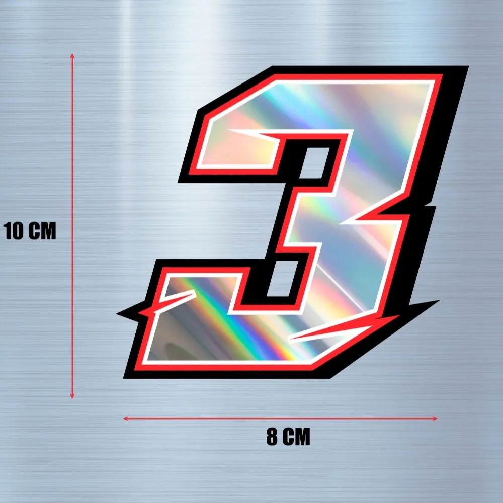 1pc 0123456789 Reflective Laser Number Stickers for Motorbike Fuel Tank Front Fairing Helmet Decors 0to9 Waterproof Vinyl Decals