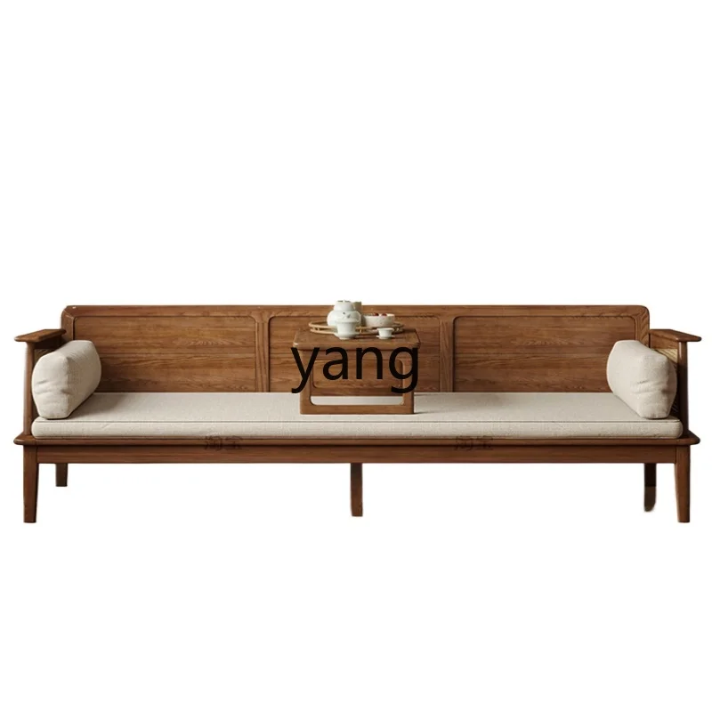 

LXL Solid Wood Sofa Bed Living Room Home Small Apartment Retro Style Rattan Woven Retractable Folding