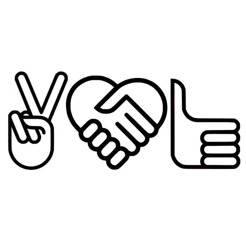 

15*6,3 см Victory Praise Handshake Peace Handshake Стиль оконного бампера аксессуары для мотоциклов декоративные виниловые наклейки