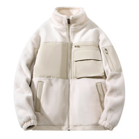 Winter Snow Parkas Men Fleece Zip Up Outerwear Windbreaker Polar Fleece Jacket Men Warm Parka Fleece Lined Thicken Warm Coat