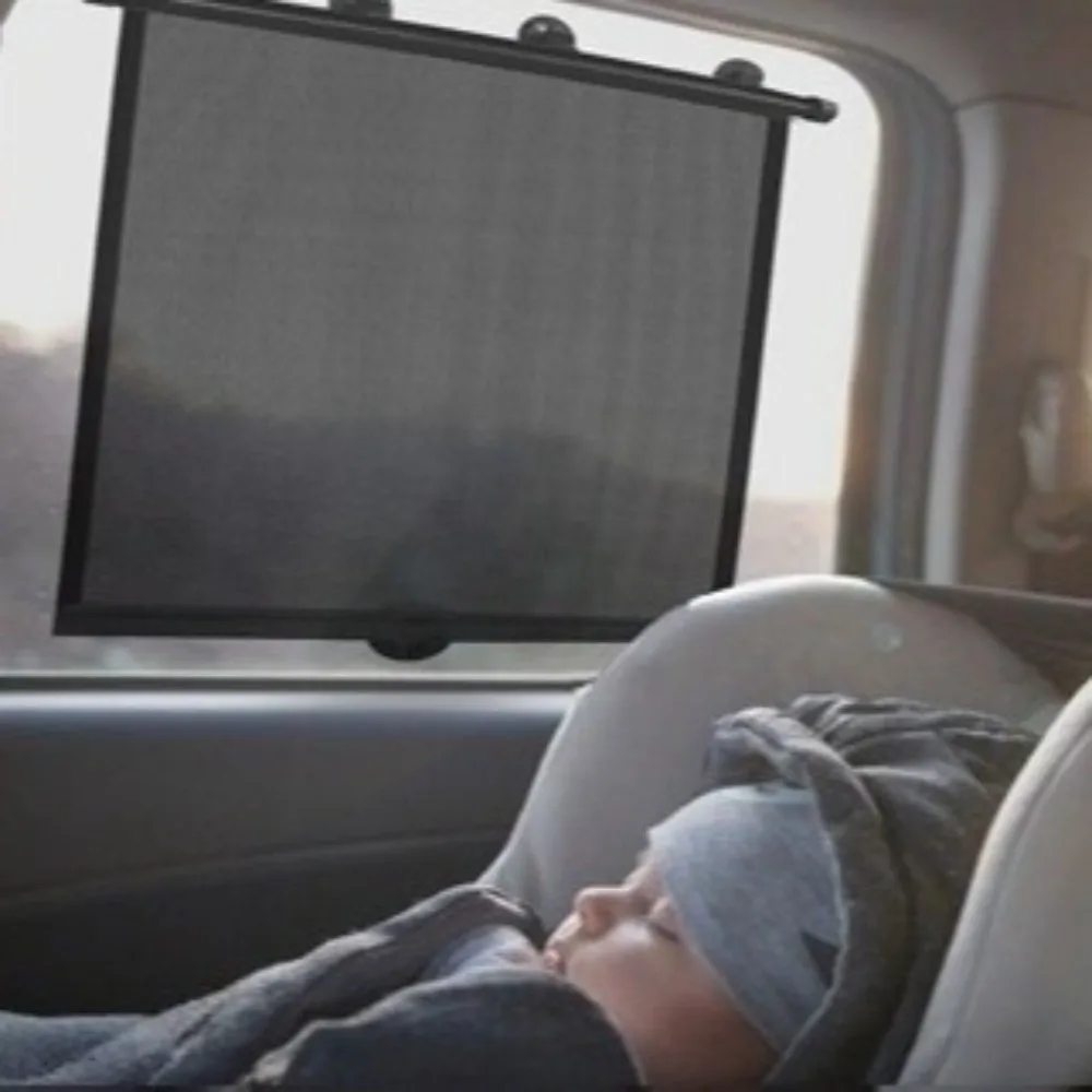 Universal Retractable Car Sunshade Roller Easy Slide Mechanism Compact Storage UV Blocking Window Visor Glare Reduction