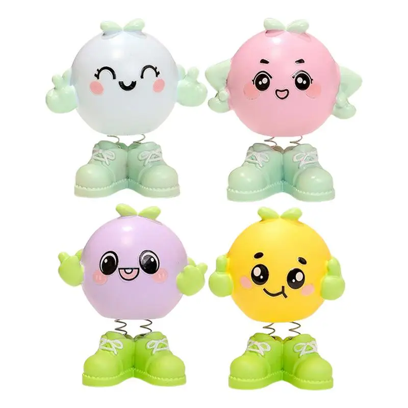 Car Dashboard Shaking Toy Car Cartoon Spring Doll 4X Handmade Car Dashboard Swing Toy Car Interior Shake Spring Doll Accessories