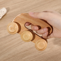 Wooden U-Shape 6 Roller Massager Handheld Body Massage Muscle Pain Relief Acupressure Therapy & Relaxation