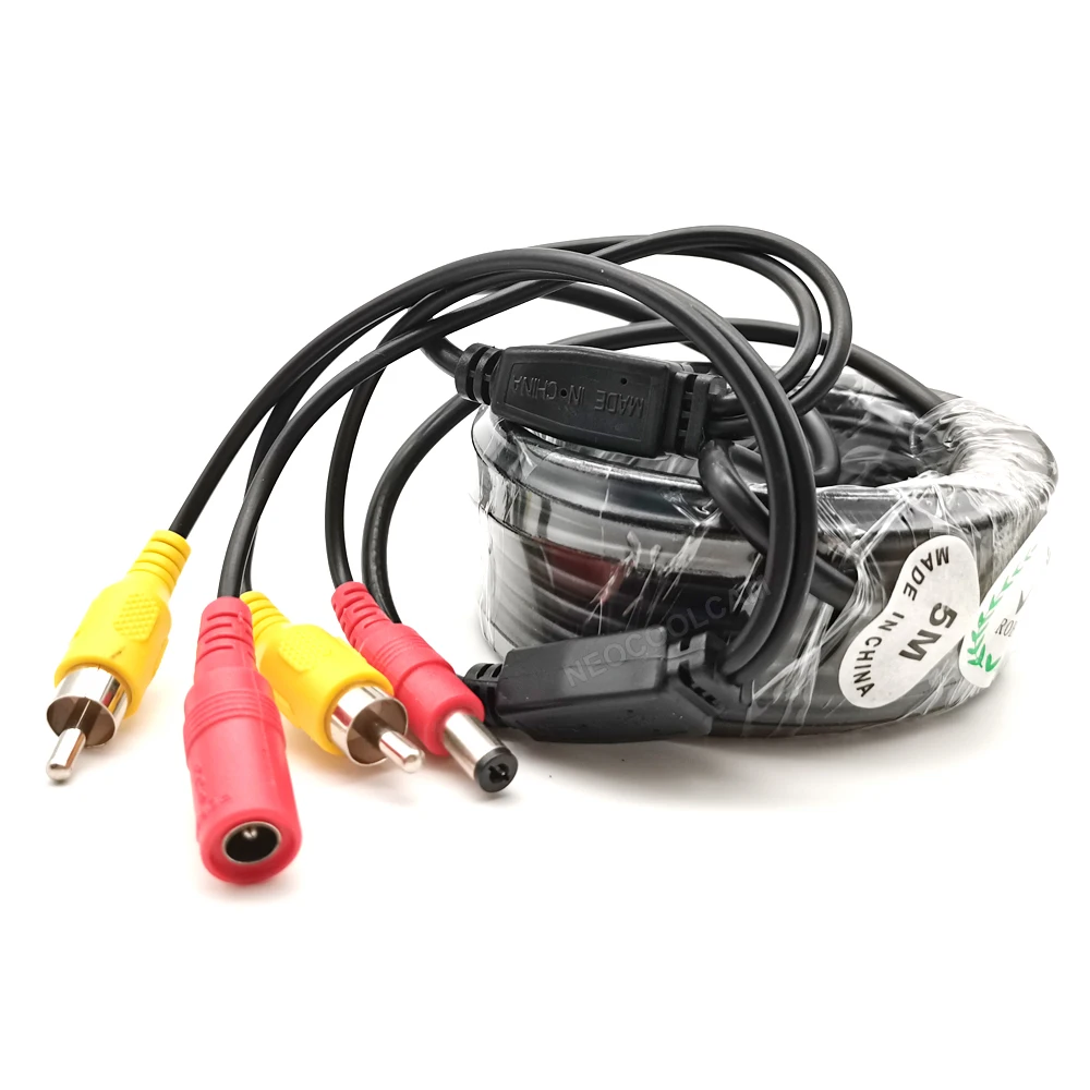 NEOCoolcam 5M/10M RCA Video AV DC Power Cable Audio Video Extension Cables For AHD CVI TVI Analog Security DVR Camera
