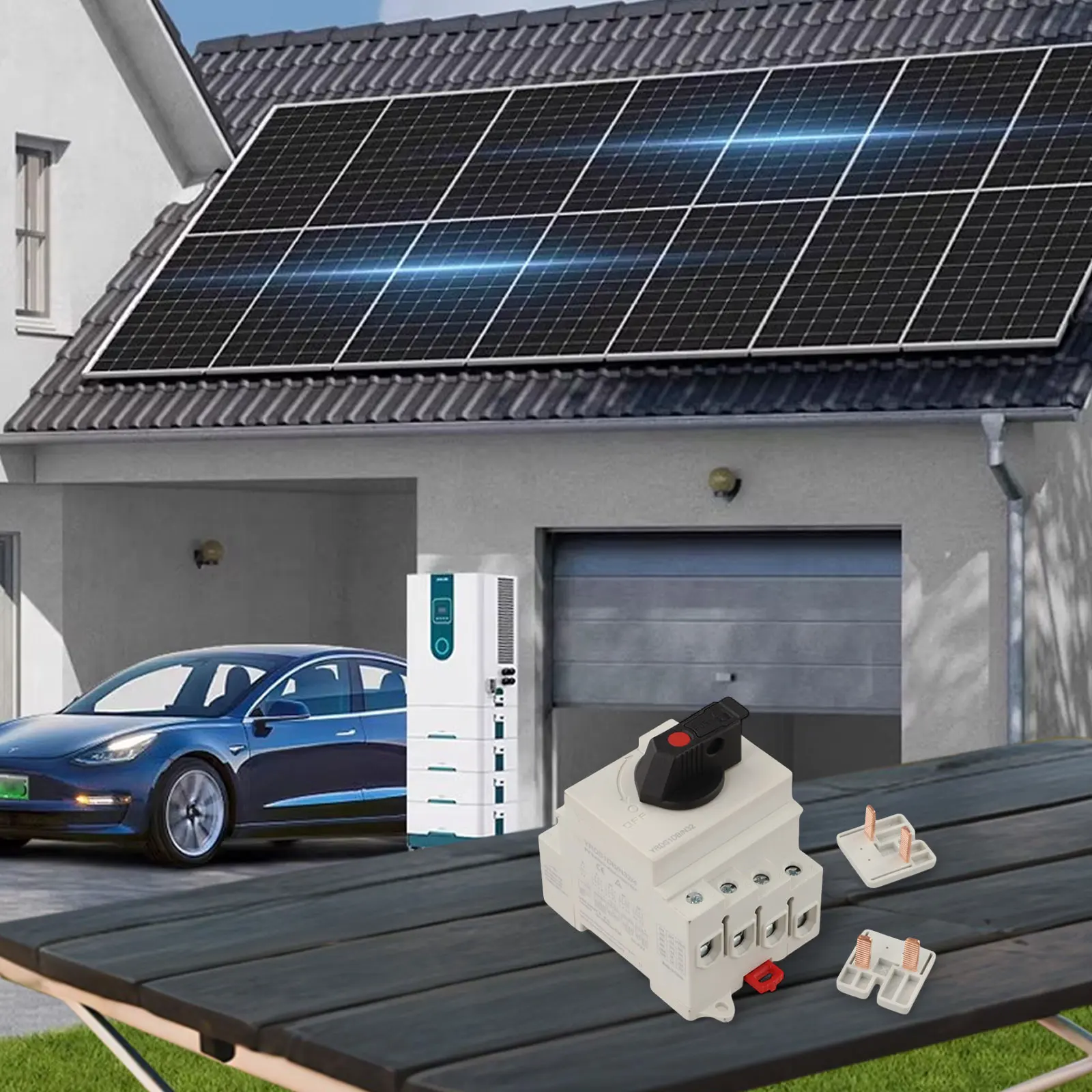 DC Switch For Solar System Contactors Circuits Isolator DIN Rail Mounting Flame Retardant Mechanism Flexible Knob Design