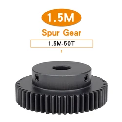 Spur Gear 1.5 M-50T Bore Size 8/10/12/15/16/17/18/19/20/25 mm  Metal Gear Blackening SC45#Carbon Steel Teeth Height 15mm