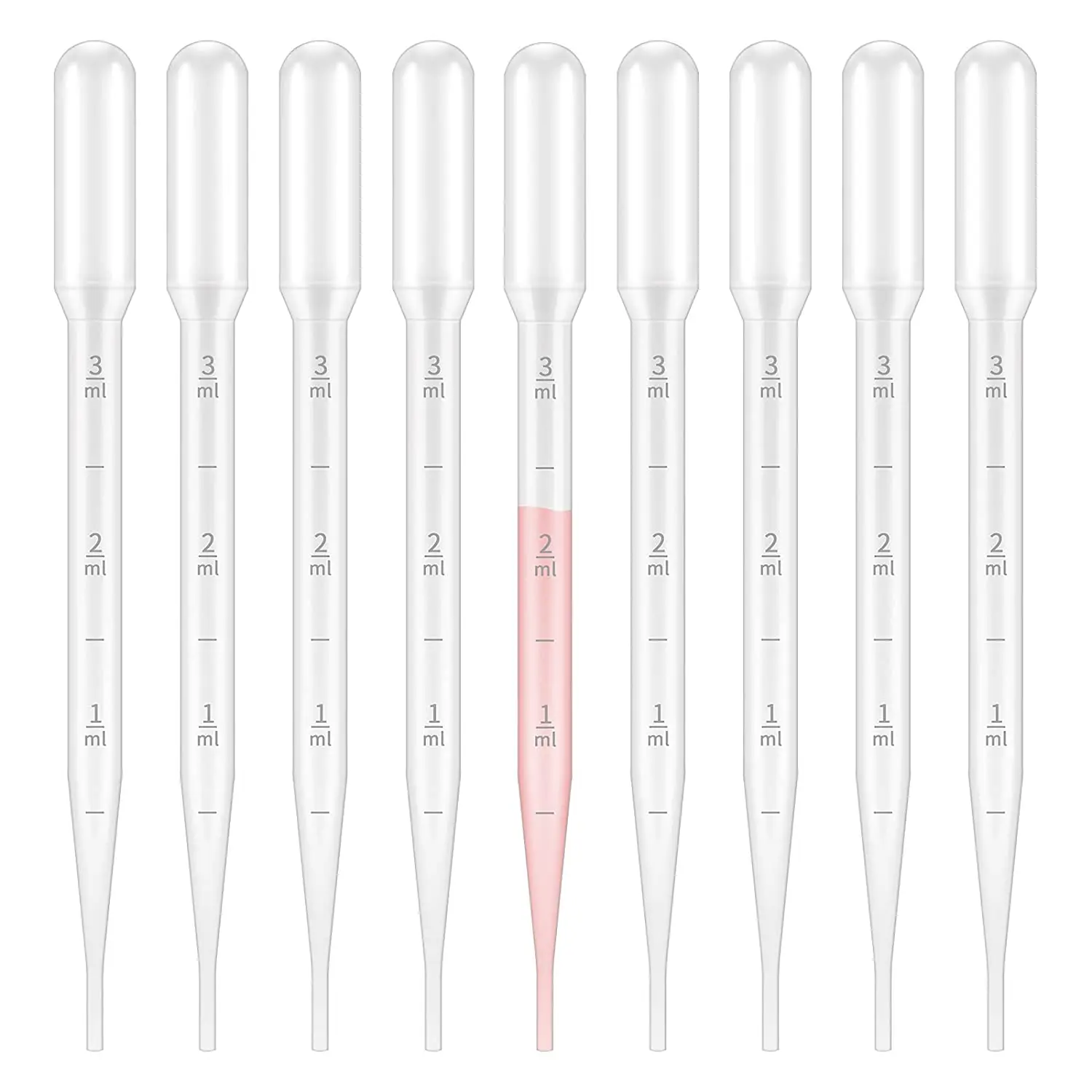 100pcs 1ml 3ml 5ml Disposable Plastic Eye Dropper Transfer Graduated Pipettes Office Lab Experiment Supplies